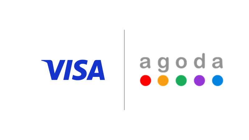 Visa and Agoda logos