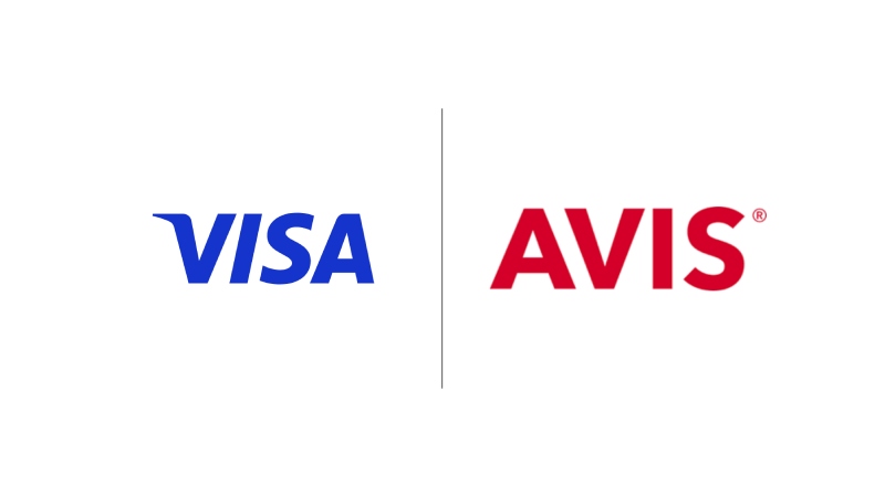 Visa and Avis logos